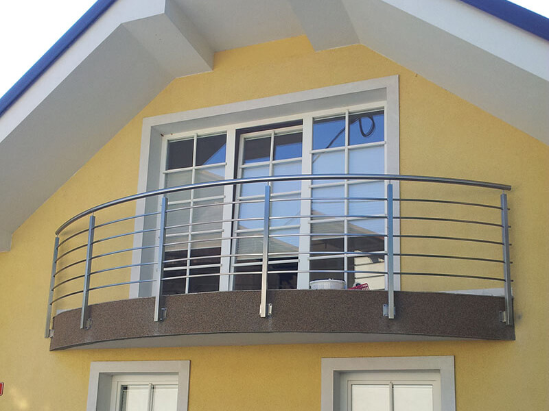 Polkrožni balkon ograje inox
